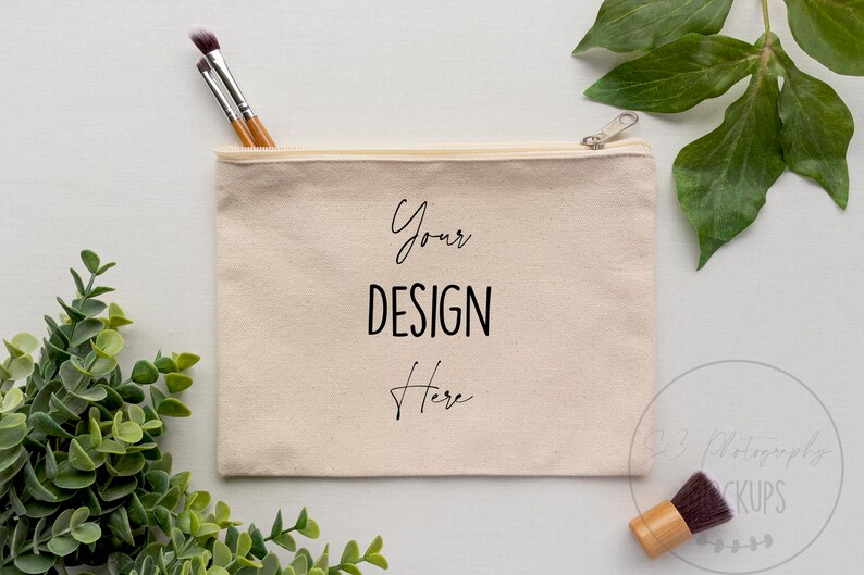 Download Natural Makeup Bag Mockup Eco Makeup Bag Mockup Blank | Etsy