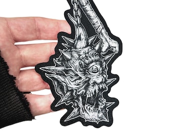 Cyclops Flail Patch | Embroidered Patch | Battle Jacket | Wizard Cleave | Flail | Nerd Patches | Weapon Patches | Heavy Metal Patches