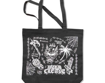 Wizard Cleave Tote Bag : Hand-Screen Printed, Canvas, Tote Bag, Ideal for Vinyl Records, groceries and more.