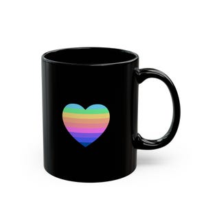 Symbol (Heart) - Autism Neurodiversity Mug - Black Ceramic (11oz, 15oz) - Heart