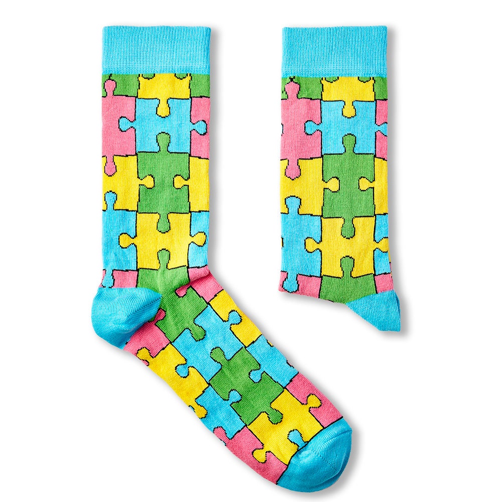 Unisex Jigsaw Socks | Gift 1 Pair Cotton Rich Premium Novelty Gifts