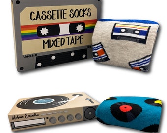 Unisex Retro Music Socks | Gift | 1 Pair | Cotton Rich Socks | Premium Socks | Novelty | Gifts