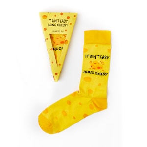 Unisex It Ain't Easy Being Cheesy Slice Socks | Gift | 1 Pair | Cotton Rich Socks | Premium Socks | Novelty | Gifts