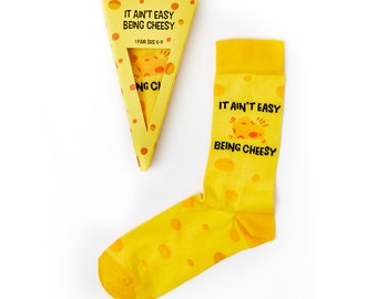 Unisex It Ain't Easy Being Cheesy Slice Socks | Gift | 1 Pair | Cotton Rich Socks | Premium Socks | Novelty | Gifts