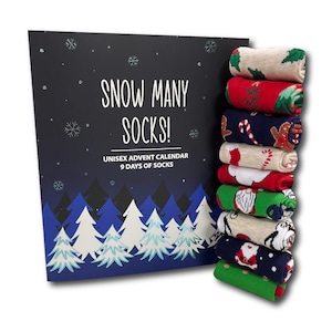 Unisex Sock Advent Calendar Gift Set Gift 9 Pairs Cotton Rich Socks Premium Socks Novelty Gifts image 1