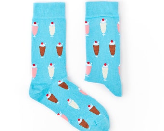 Unisex Icecream Sundae Socks | Gift | 1 Pair | Cotton Rich Socks | Premium Socks | Novelty | Gifts