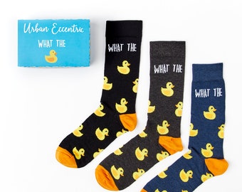 Unisex What The Duck Gift Set| Gift | 3 Pairs | Cotton Rich Socks| Premium Socks | Novelty | Gifts