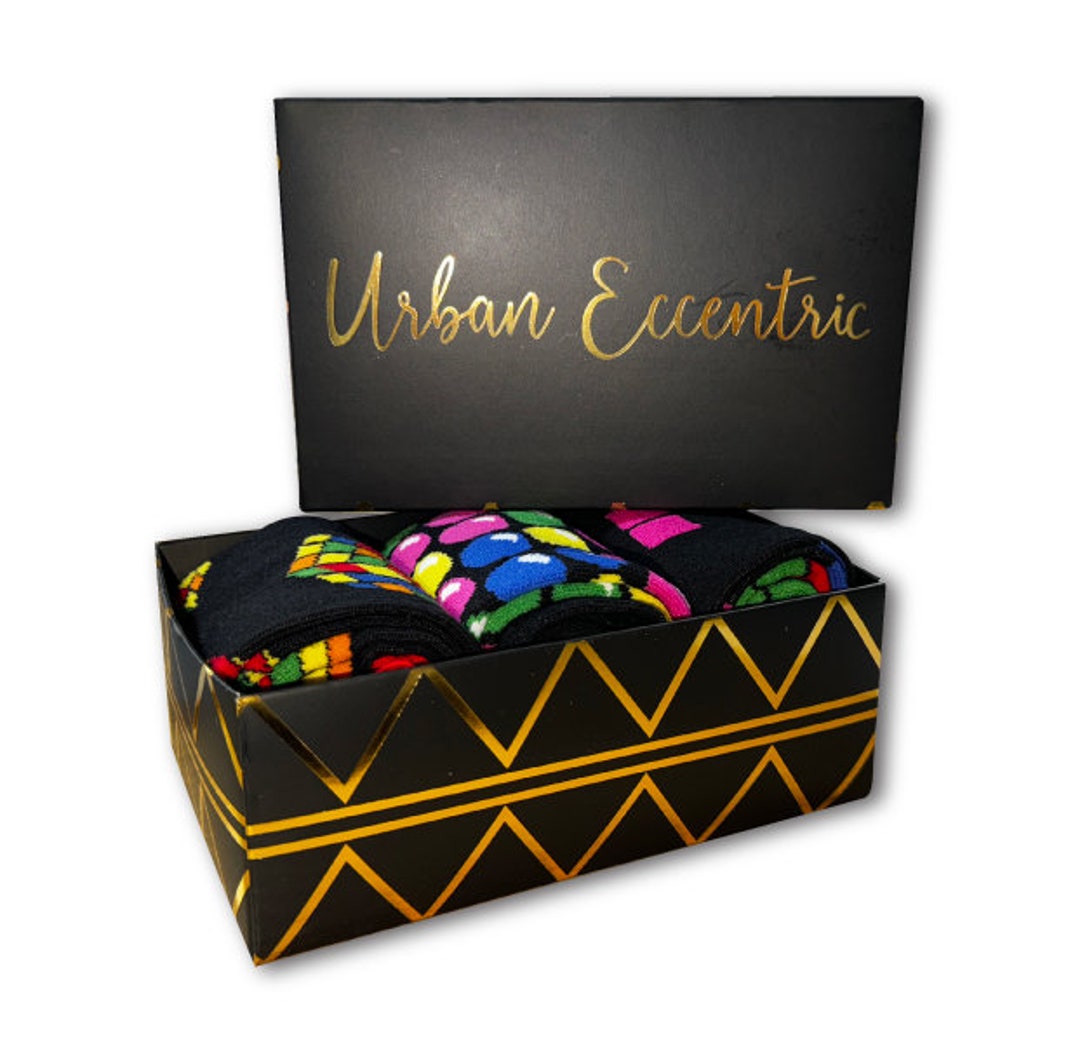 Unisex Retro Funky Gift Set Gift 3 Pairs Cotton Rich Socks Premium