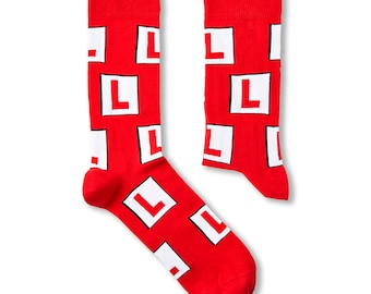 Unisex L Plate Socks | Gift | 1 Pairs | Cotton Rich Socks | Premium Socks | Novelty | Gifts