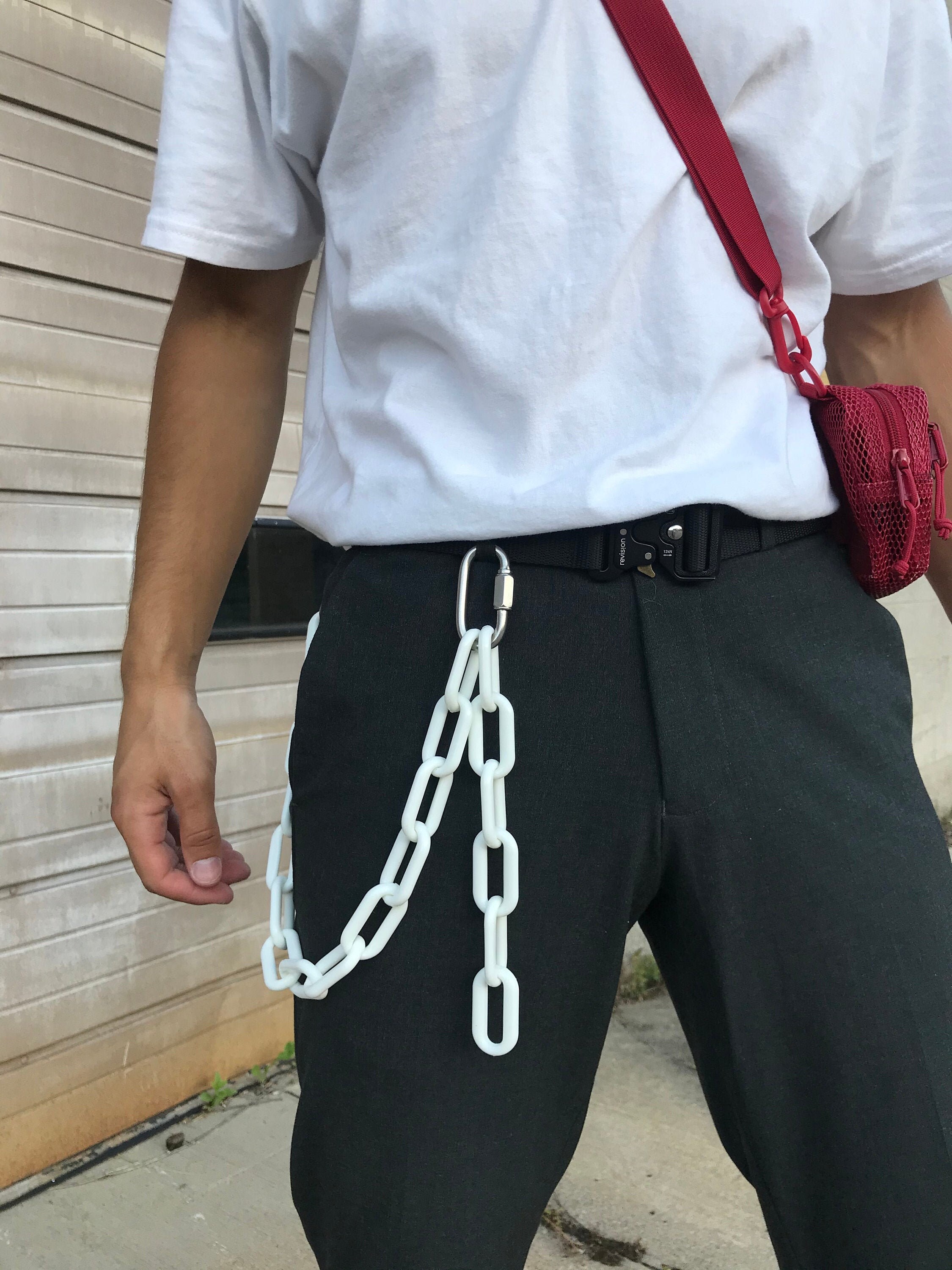 Eboy Plastic Wallet Chain for Pants White Etsy