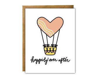 Fairytale Wedding | Happily Ever After Card  | Cute Wedding Card for Couple | Congratulations Card | Simple Engagement, Anniversary Card