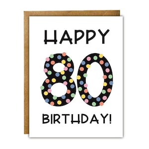 80th Birthday Card | 80th Birthday Gift for Mom Dad | Happy Birthday Gift for Great Grandma Grandpa | Personalized Birthday Milestone Card