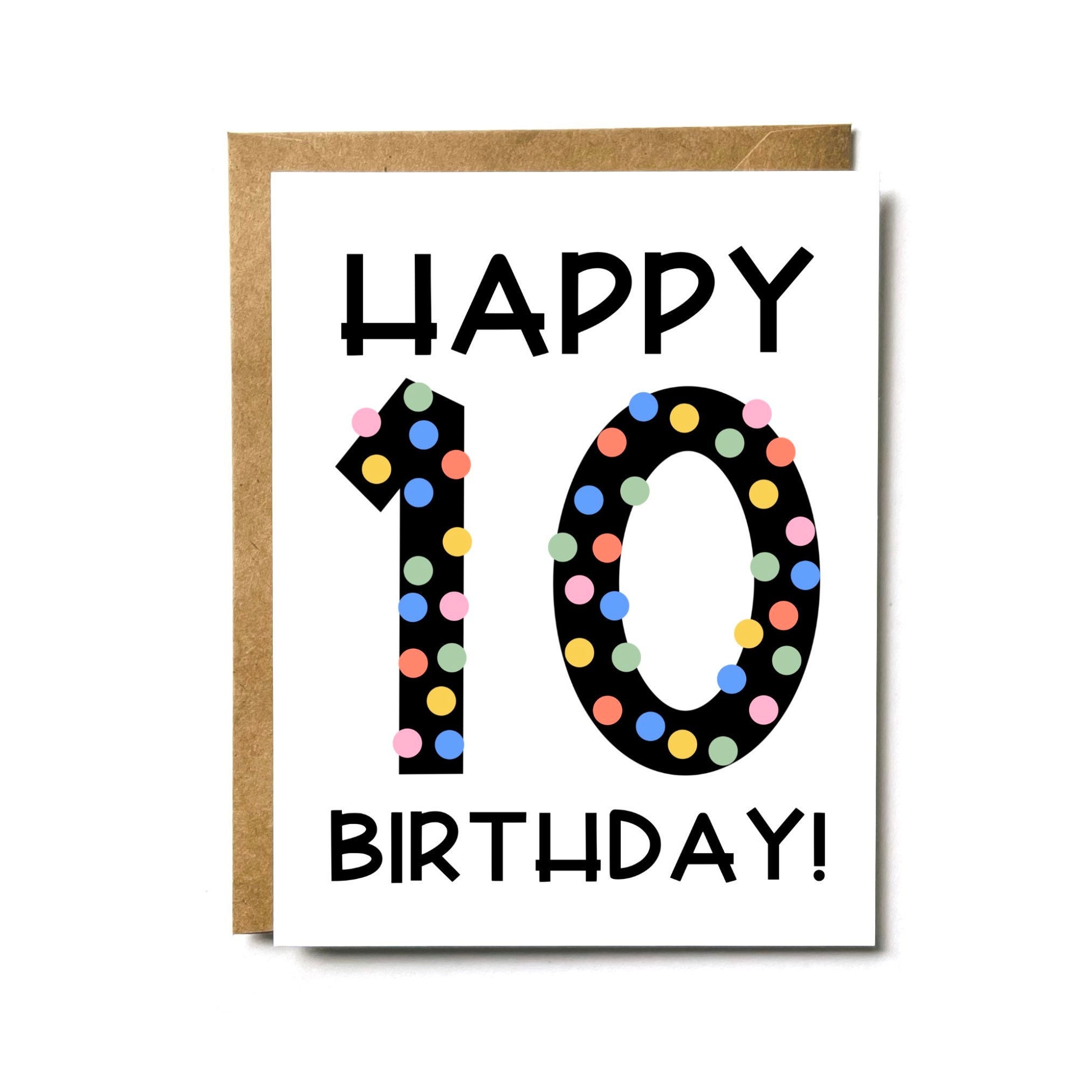 10th Birthday Card Happy Birthday Gift for Boy Girl Cute - Etsy New Zealand
