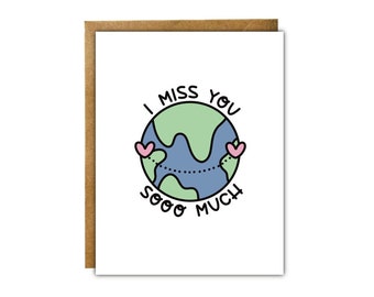 I Miss You Card | Missing You Gift | Long Distance Relationship Friendship Card Gift | Thinking Of You Card for Friend Family