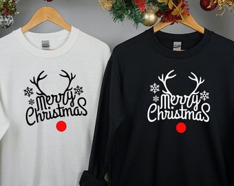 Merry Christmas Sweatshirt, Christmas Sweatshirt, Deer Christmas Sweatshirt, Holiday Sweatshirt, Christmas Family Sweater, Christmas Gift