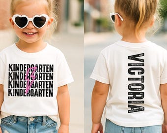 Comfort Colors® Custom Back To School Girls Shirt, Personalized Kids Name Shirt, Kindergarten Shirt, School Clothing For 1st Day of School