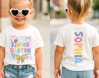 Custom Back To School Shirt with Name & Grade for Kids, First Day Of School Outfit, Cute Preschool to Fifth Grade Tee Kids