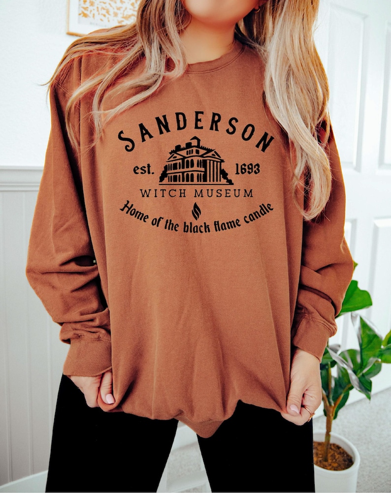 Sanderson Witch Museum Sweatshirt, Halloween Sweatshirt, Sanderson Sisters, Witch Sweatshirt, Black Flame Candle Sweater, Hocus Pocus Gift image 3