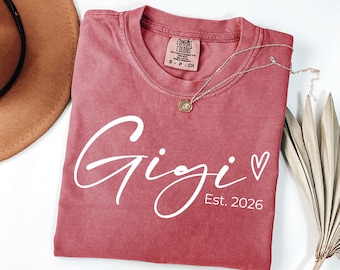 Camiseta Gigi Est, Regalo del Día de la Madre para la Abuela, Anuncio de Nueva Nana, Camiseta de Abuela, Regalo Gigi, Camiseta Mimi, Camiseta Nonny, Camiseta Grammy