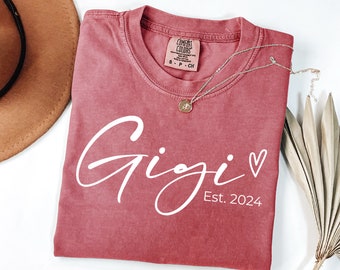 Gigi Est Shirt, Mothers Day Gift For Grandma, New Nana Announcement, Granny Shirt, Gigi Gift, Mimi Shirt, Nonny Shirt, Grammy Shirt