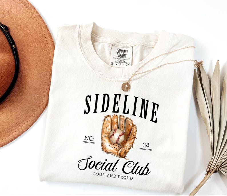 Sideline Social Club Mom Shirt, Baseball Mom Shirt With Number, Baseball Game Day Shirt, Baseball Mama Shirt, Cool Baseball Season Gift image 3