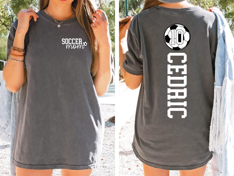Soccer Mom Shirt With Kids Name & Jersey Number, Cute Soccer Season Mama Shirt, Gift For Soccer Lover Mom Shirt, Mothers Day Gift Soccer Mom image 1