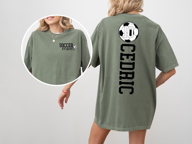 Soccer Mom Shirt With Kids Name & Jersey Number, Cute Soccer Season Mama Shirt, Gift For Soccer Lover Mom Shirt, Mothers Day Gift Soccer Mom image 3