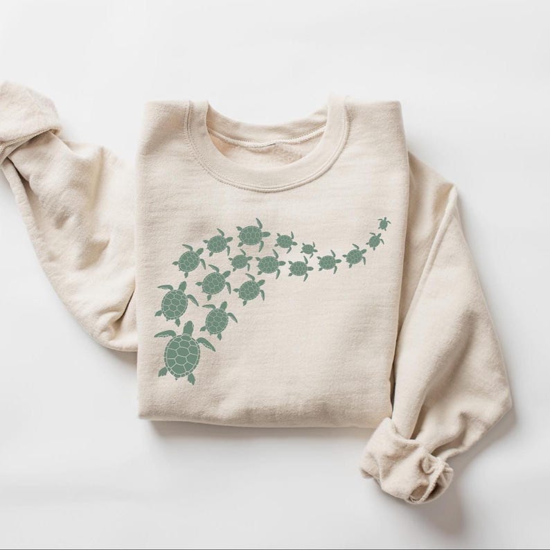 Ocean Turtle Sun Sweatshirt, Sea Turtles Shirt, Womens Summer Shirt, Beach Shirt, Save The Turtles Shirt, Mom Gift Shirt, Summer Vibes Shirt image 1