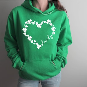 Heart Shamrock Sweatshirt, Love Clover Hoodie, Shamrock Sweatshirt, St Patrick's Day Sweatshirt, St. Patrick's Day Gift, Clover Shirt