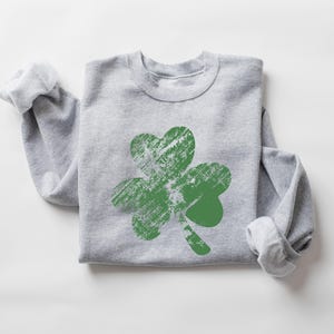 Retro Shamrock Sweatshirt, Womens Shenanigans Sweatshirt, Cute St Patricks Day Sweatshirt, Lucky Sweatshirt, Irish Shirt, Four Leaf Clover image 5