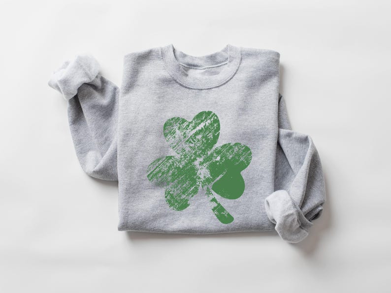 Retro Shamrock Sweatshirt, Womens Shenanigans Sweatshirt, Cute St Patricks Day Sweatshirt, Lucky Sweatshirt, Irish Shirt, Four Leaf Clover image 5