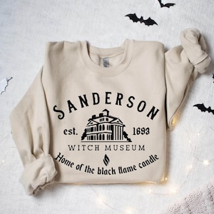 Sanderson Witch Museum Sweatshirt, Halloween Sweatshirt, Sanderson Sisters, Witch Sweatshirt, Black Flame Candle Sweater, Hocus Pocus Gift image 1