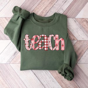 Strawberry Teach Sweatshirt, Cute Teacher Sweatshirt, Teacher Appreciation Gift, Back To School, Elementary Teacher Shirt, Team Teacher Gift image 6