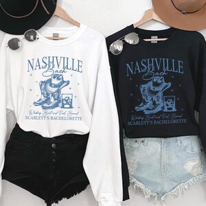 Nashville Bachelorette Party Sweatshirt, Custom Location Bachelorette Shirt, Bachelorette Favors, The Social Club Shirt,Nashville Girls Trip