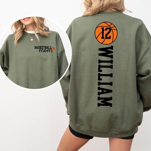 Cute Basketball Mama Sweatshirt, Basketball Season Mom Shirt, Basketball Lover Mama Sweatshirt, Gameday Basketball Mama Shirt, Jersey Number image 3