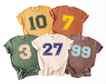 Retro Custom Number Shirt, Custom Jersey Sports Tee, Personalized Team T-Shirt, Game Day Outfit, School Spirit Gift