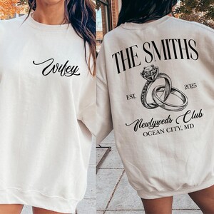 The Bach Club Engagement Sweatshirt, Custom Last Name Sweatshirt, Mrs Sweatshirt, Personalize Mrs Shirt, Wifey Sweatshirt, Bride Sweatshirt zdjęcie 2