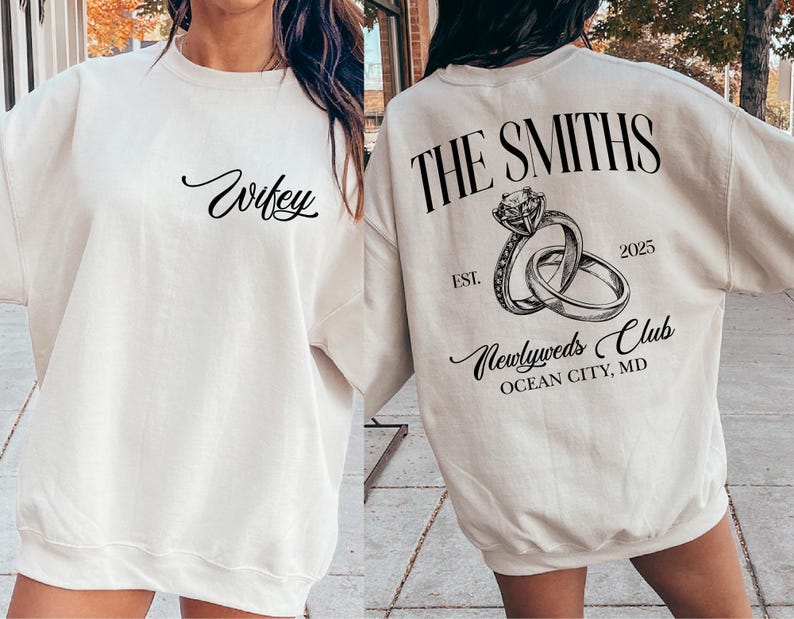 The Bach Club Engagement Sweatshirt, Custom Last Name Sweatshirt, Mrs Sweatshirt, Personalize Mrs Shirt, Wifey Sweatshirt, Bride Sweatshirt zdjęcie 2