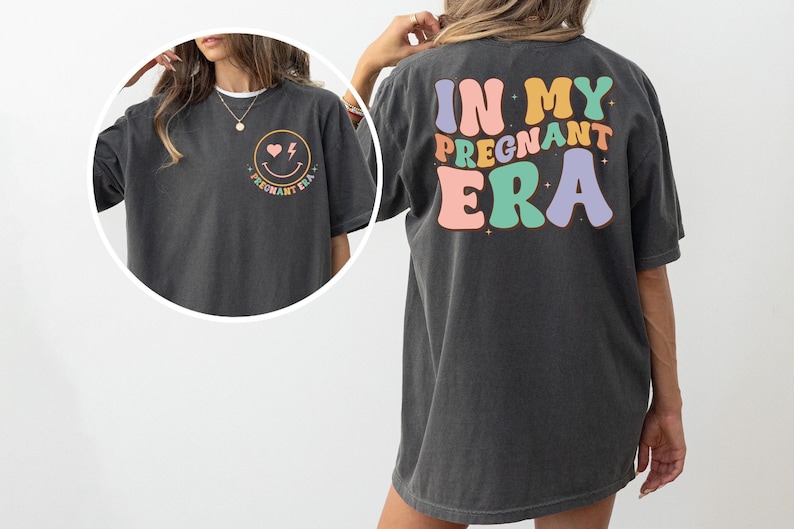 In My Pregnant Era Shirt, Pregnancy Reveal Shirt, Pregnancy Announcement Shirt, Mothers Day Shirt, New Mom Mothers Day Gift, Cool Moms Shirt image 1