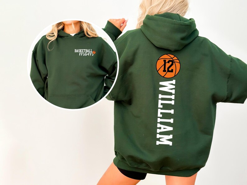 Cute Basketball Mama Sweatshirt, Basketball Season Mom Shirt, Basketball Lover Mama Sweatshirt, Gameday Basketball Mama Shirt, Jersey Number image 2