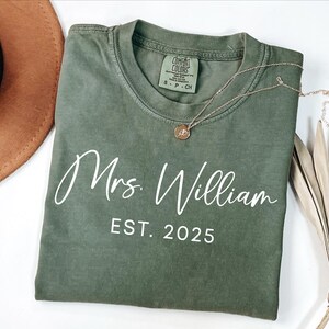 Custom Mrs Shirt, Engagement Gift For Bride, Mrs Last Name Shirt, Bride To Be, Custom Bridal Gift, Future Mrs, Bridal Shower Present