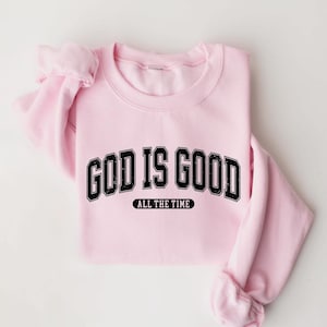 Retro Christian Sweatshirt, God Is Good All The Time, Christian Christmas Shirt, Faith Sweatshirt, Womens Christian Gift, Nativity Scene image 6