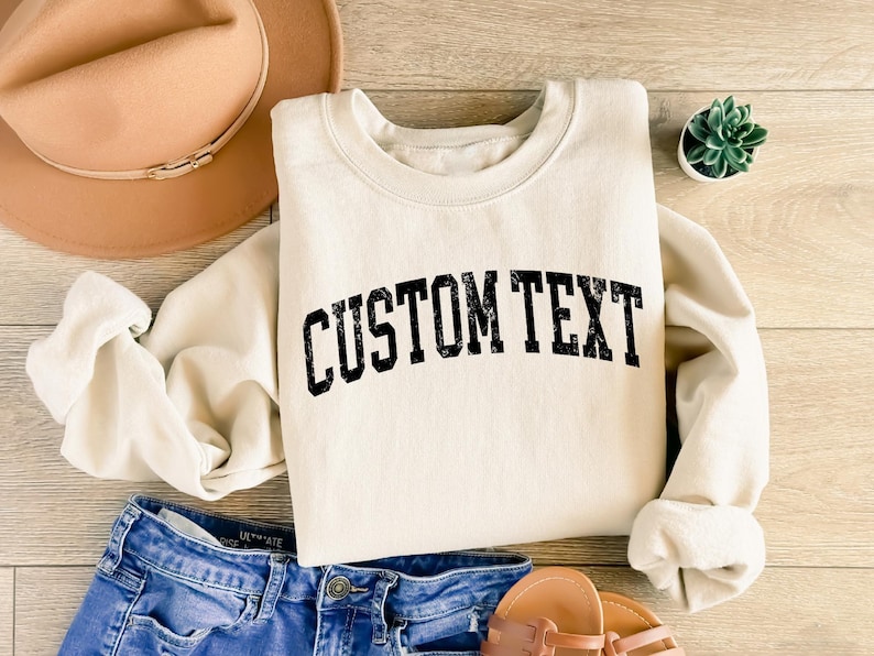 Custom Text Sweatshirt, Custom Logo Shirt, Personalized Text Shirt, Your Photo Shirt, Custom Matching Shirt, Small Business Logo Shirt immagine 3