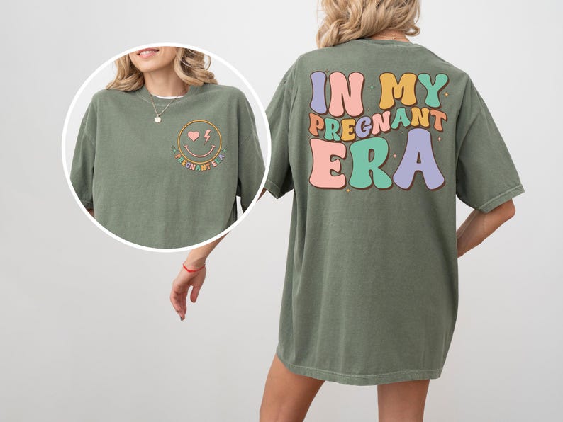 In My Pregnant Era Shirt, Pregnancy Reveal Shirt, Pregnancy Announcement Shirt, Mothers Day Shirt, New Mom Mothers Day Gift, Cool Moms Shirt image 2