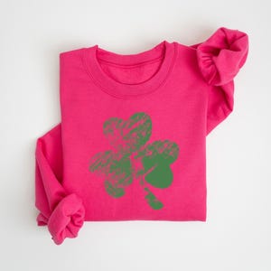 Retro Shamrock Sweatshirt, Womens Shenanigans Sweatshirt, Cute St Patricks Day Sweatshirt, Lucky Sweatshirt, Irish Shirt, Four Leaf Clover image 8