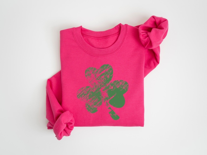 Retro Shamrock Sweatshirt, Womens Shenanigans Sweatshirt, Cute St Patricks Day Sweatshirt, Lucky Sweatshirt, Irish Shirt, Four Leaf Clover image 8