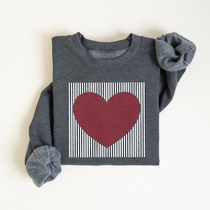 Retro Valentines Heart Sweatshirt, Cute Love Sweatshirt, Womens Valentines Hearts Sweatshirt, Teacher Valentine Sweatshirt, Mom Heart Shirt image 7