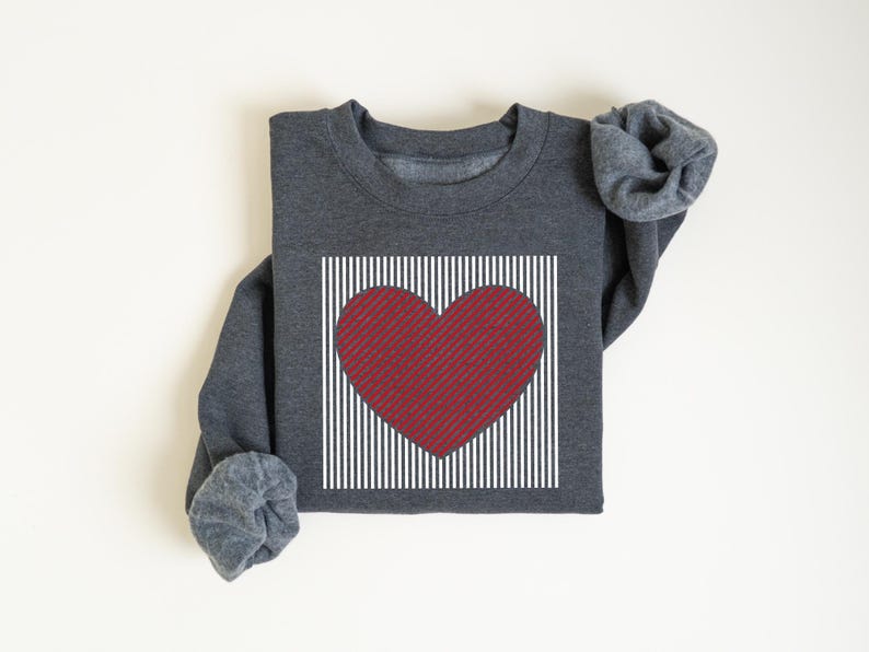 Retro Valentines Heart Sweatshirt, Cute Love Sweatshirt, Womens Valentines Hearts Sweatshirt, Teacher Valentine Sweatshirt, Mom Heart Shirt image 7