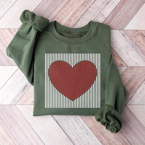 Retro Valentines Heart Sweatshirt, Cute Love Sweatshirt, Womens Valentines Hearts Sweatshirt, Teacher Valentine Sweatshirt, Mom Heart Shirt image 8