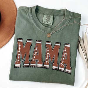 Retro Football Mama Shirt, Mothers Day Gift For Football Mom, Cute Football Season Shirt for Mom, Football Lover Mama Shirt, Cheer Mom Shirt image 1